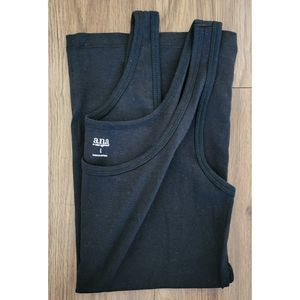 Womens Size LARGE A.N.A Cotton Tank BLACK